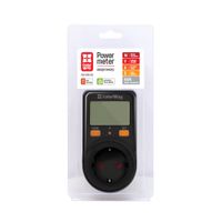 Енергометр цифровий СolorWay, Black, для розетки, 1.9" LCD дисплей, вимірює: потужність, напруга, ціну, енергію, вартість, 16A / 3680 Вт, вбудований акумулятор (CW-VM16-01D)