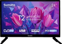 Телевізор 24" Sumato 24HT03, LED, 1366x768, 60 Гц, DVB-T2/C, HDMI, USB, VESA 100x100