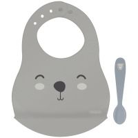 Набор посуды дит. TRAMONTINA Baby Le Petit 2пр. (слюнявчик + ложка),gray (23797/604)