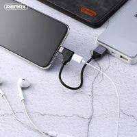 Кабель Remax 2in1 Lightning & Audio Adapter Data / Charge 15CM, чорний