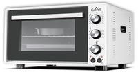 Електродуховка Castle CPE-50W, White, 1600W, 50 л, конвекція, підвійне термостійке скло, підсвітка, схований нижній нагрівальний елемент, таймер, термостат, сховані регулятори, 2 емальовані протвеня та 1 решітка