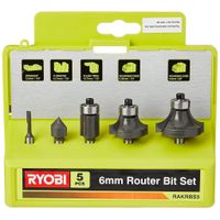 Фрезі Ryobi RAKRBS5 набір 5 шт, хвостовик 6 мм