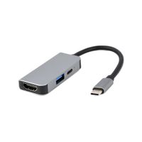 Док станція USB-C 3-в-1 (USB/HDMI/PD), сірий
