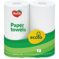 Папірові рушники Ruta Ecolo Білі 2 кулі 2 рулони (4820023747210)