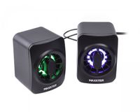 Колонки акустичні, пластиковий корпус, 6 Вт, USB живлення, RGB підсвічування, чорний