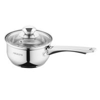 Ковш Ardesto Gemini Gourmet, стеклянная крышка, 1 л, нержавеющая сталь