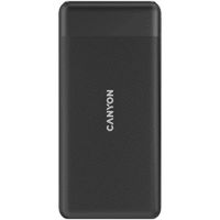Зовнішній акумулятор CANYON PB-109 Power bank 10000mAh Li-poly battery, Input Lightning &Type C: 5V/2A, 9V/2A PD 18W(Max), Output Type C 5V/3A,9V/2.2A,12V/1. Output USB A:5V3A,9V2A,12V1.5A,18W quick charging cable 0.3m, 144*68*16mm, 0.24kg, Black