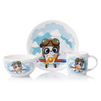 Набор детской посуды Ardesto Panda pilot 3 пр., фарфор