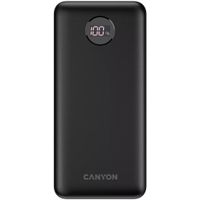 Портативний акумулятор CANYON PB-2002 Power bank 20000mAh Li-poly battery, Input Type-C 5V3A, 9V2A, 18W, Output Type-C: 5V3A, 9V2.2A, 12V1.5A, 20W, Output USBA 4.5A,4.5V/5A,9V2A,12V1.5A,22.5W147.5*69*28.6mm, 0.437g, cable Type C, Black