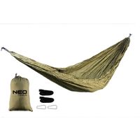 Гамак Neo Tools, материал нейлон 210T, до 200кг, 330x140см, шнуры, сумка для переноски, зеленый