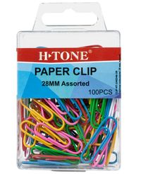 Скріпки кольорові 28 мм, H-Tone, 100 шт, круглі (JJ40346)