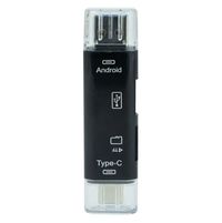 Кардрідер Dynamode 3-in-1 OTG Smart TF/MicroSD(HC) & USB 2.0 to Type-C & Micro USB пластик чорний