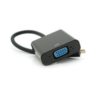 Конвертер micro HDMI (тато) на VGA(мама) 30cm, Black, 4K / 2K, Пакет