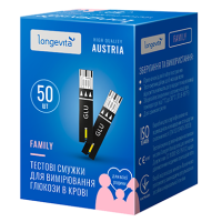 LONGEVITA Family Тестові смужки для вимірювання глюкози в крові (50х1)50шт)