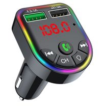 FM-модулятор Havit HV-FM810BT, Black, от прикуривателя , Bluetooth 5.2 + EDR, 2xUSB (3.1A / 1A), microSD / USB / AUX / FM передатчик (87.5-108МГц)