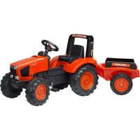 Веломобиль Falk KUBOTA трактор с прицепом, оранжевый (2060AB)