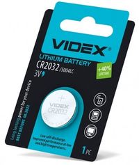Батарея CR2032, літієва, Videx Excellent!, 1 шт., 3 В, блістер (CR2032 1 шт. БЛІСТЕРНА КАРТА)