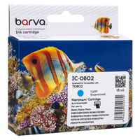 Картридж Epson T0802, Cyan, P50, PX660/660+/720WD/730WD/820FWD/830FWD, 13 мл, Barva (C13T08024010 / C13T08024011 / IC-0802)