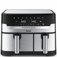 Мультипіч Tefal на 2 чаші Dual Easy Fry & Grill Air Fryer, 2700Вт, чаша-8,3 (5,2+3,1)л, сенсорне керування, 8 програм, гриль, пластик, нерж. сталь