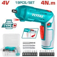 Шуруповерт TOTAL Аккум. отвертка TSDLI0442 4В, совместимость с Type-C, без ЗУ