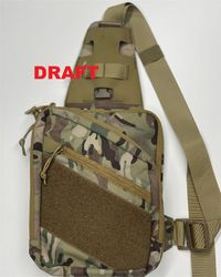 Сумка-слинг 2Е Tactical, быстрое открывание, 4 отсека, камуфляж