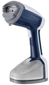 Отпариватель Monte MT-1571, Blue/White, 2000W, 2 режима работы, паровой удар, постоянный пар 25 г/мин, объем бака для воды 350мл, насадка-щетка, антикапля, защита от образования накипи.