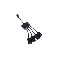 Концентратор Lapara LA-MicroUSB-OTG-HUB чорний