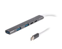 Хаб USB 3.0 Maxxter HU3C-4P1PD-01