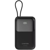 CANYON power bank OnPower 101 вбудований кабель 10000 mAh PD22.5W Black