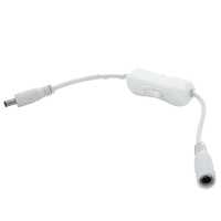 Подовжувач живлення з вимикачем DC-F => DC-M (D 5,5x2,5мм) White