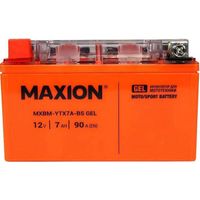 MOTO MAXION MXBM-YTX7A-BS (12V, 7Ah, 90A, +/-), сухозаряд без електрол (чорн/жовт)