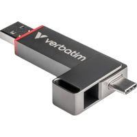 Подвійний флеш-накопичувач Verbatim QuickStick USB-C/USB-A 256 ГБ (USB 3.2 Gen 1)