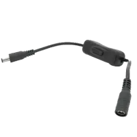 Подовжувач живлення з вимикачем DC-F => DC-M (D 5,5x2,5мм) Black